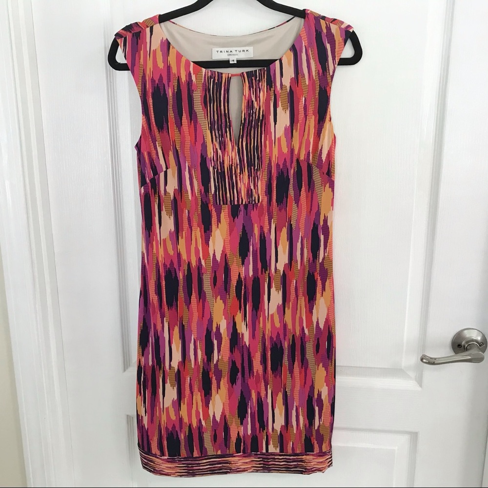 ✴️ Trina Turk Purple&Orange SlipOn Dress Sz4 NWOT